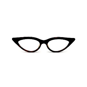 Armação para óculos de Grau Gustavo Eyewear G11 4. Cor: Preto e animal print. Haste preta.