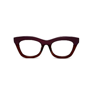 Armação para óculos de Grau Gustavo Eyewear G69 22. Cor: Violeta e marrom translúcido. Haste animal print.