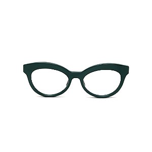 Óculos de Grau G38 5 cor verde opaco com as hastes preta.