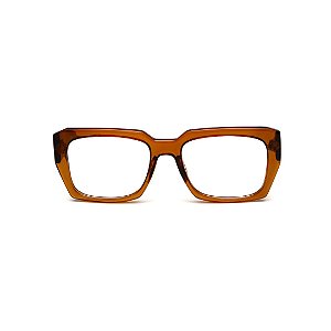Armação para óculos de Grau Gustavo Eyewear G128 4. Cor: Âmbar. Hastes animal print.
