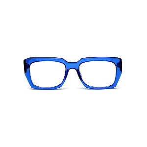 Armação para óculos de Grau Gustavo Eyewear G128 16. Cor: Azul. Hastes preta.