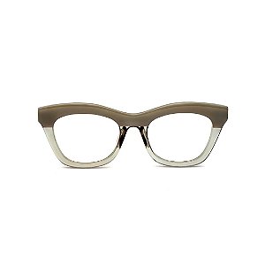 Óculos de Grau Gustavo Eyewear G69 12 nas cores cinza opaco e fumê com as hastes preta.