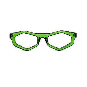 Óculos de Grau Gustavo Eyewear G153 1 na cor verde e hastes pretas.