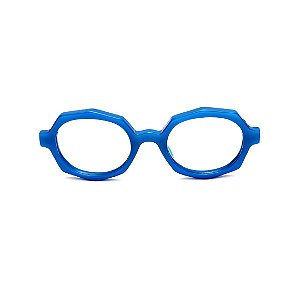 Óculos de Grau G121 7 na cor azul e com as hastes preta.
