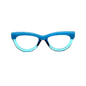 Óculos de Grau Gustavo Eyewear G73 2 na cor azul e hastes pretas.