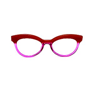 Óculos de Grau G38 4 nas cores vermelho e violeta com as hastes violeta.
