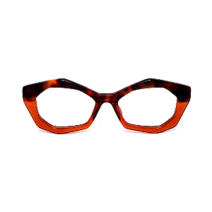Óculos de Grau Gustavo Eyewear G53 11 em Animal Print e vermelho, com as hastes Animal Print. Clássico