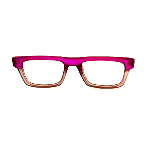 Óculos de Grau G74 2 nas cores violeta e fumê fosco e com as hastes violeta.