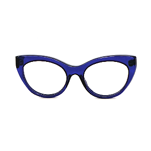 Óculos de Grau Gustavo Eyewear G65 2 na cor azul e hastes pretas.