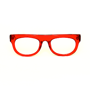Óculos de Grau Gustavo Eyewear G14 2 na cor vermelha e as hastes em animal print.