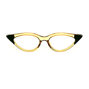 Óculos de Grau Gustavo Eyewear G11 1 nas âmbar e preto, hastes pretas.