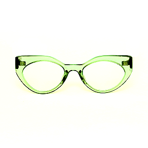 Óculos de Grau Gustavo Eyewear G93 1 na cor verde e hastes Animal Print.