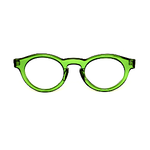 Óculos de Grau Gustavo Eyewear G29 3 na cor verde e hastes em animal print.