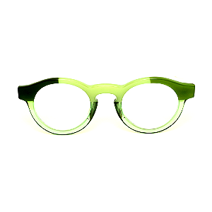 Óculos de Grau Gustavo Eyewear G29 4 em tons de verde e hastes marrom.