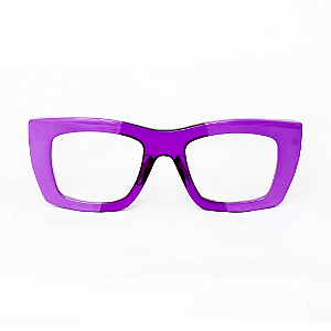 Óculos de Grau Gustavo Eyewear G79 4 na cor violeta e hastes pretas. Modelo unisex