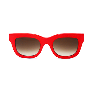 Óculos de Sol Gustavo Eyewear G57 2 vermelho. Hastes Animal Print e lentes marrom.