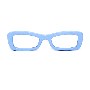 Óculos de Grau Gustavo Eyewear G34 4 azul com hastes pretas.