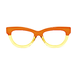 Óculos de Grau Gustavo Eyewear G73 1 Laranja e amarelo. Hastes laranja.