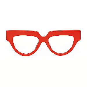 Óculos de Grau Gustavo Eyewear G40 5 em vermelho opaco e hastes Animal Print.