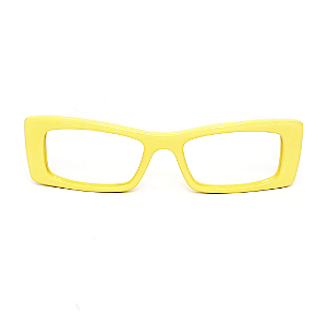 Óculos de Grau Gustavo Eyewear G35 1 amarelo com hastes pretas.