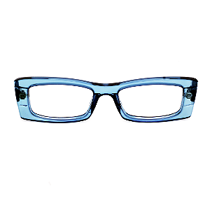 Óculos de Grau Gustavo Eyewear G35 3 acqua com hastes pretas.