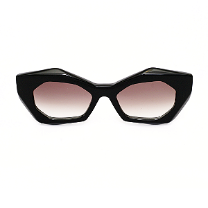 Óculos de Sol Gustavo Eyewear G92 1 preto com lentes marrom degrade.