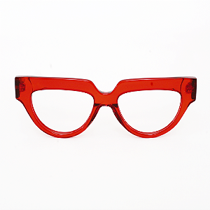 Óculos de Grau Gustavo Eyewear G40 3 vermelho e hastes Animal Print.