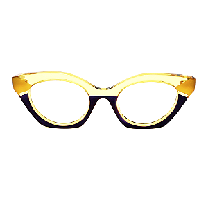 Óculos de Grau G71 2 Animal Print e azul, hastes azuis. Clássico