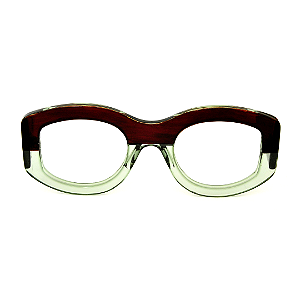 Óculos de Grau Gustavo Eyewear G60 1 Acqua e Marrom. Hastes marrom.