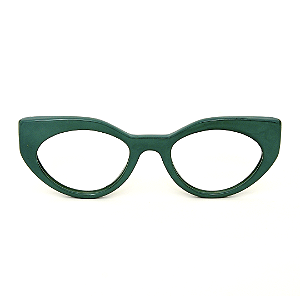Óculos Gustavo Eyewear G93 1 verde com hastes pretas.
