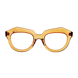 Óculos de Grau Gustavo Eyewear G37 8 Âmbar com hastes Animal Print.