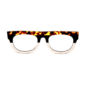 Óculos de Grau Gustavo Eyewear G14 1 em Animal Print, preto e branco. Clássico