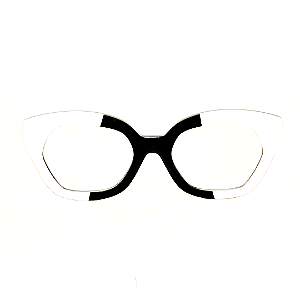 Óculos de Grau Gustavo Eyewear G70 4 Preto e branco. Black November.