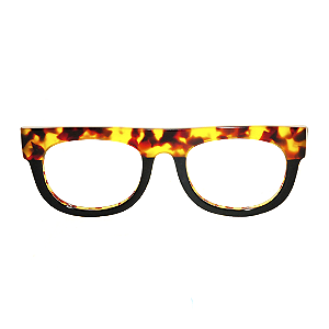 Óculos de Grau Gustavo Eyewear G14 1 em Animal Print e preto. Clássico. Black November.