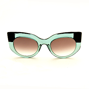 Óculos de Sol Gustavo Eyewear G13 1 Acqua e preto. Hastes pretas e lentes marrom. Black November.