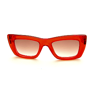 Óculos de Sol Gustavo Eyewear G79 2 Vermelho com hastes Animal Print e lentes marrom degrade. Black November.