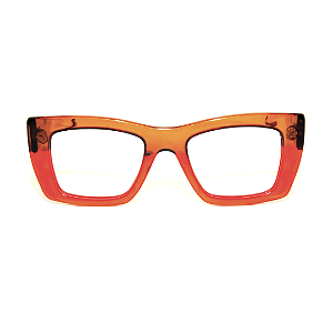 Óculos de Grau Gustavo Eyewear G79 2 Marrom e vermelho com hastes marrom. Black November