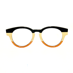 Óculos de Grau Gustavo Eyewear G47 2 Tricolor com hastes pretas. Black November.