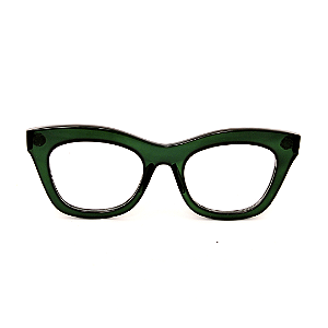 Óculos de Grau Gustavo Eyewear G69 10 Verde com hastes pretas. Black November