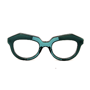 Óculos de Grau Gustavo Eyewear G37 9 Tons de verde e hastes marrom. Black November