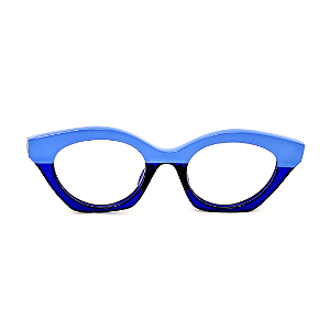 Óculos de Grau G71 11 Tons de azul e hastes Animal Print. Black November