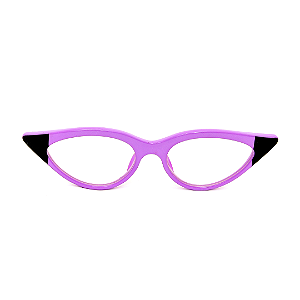 Óculos de Grau Gustavo Eyewear G11 1 Violeta e preto. Hastes pretas. Black November.