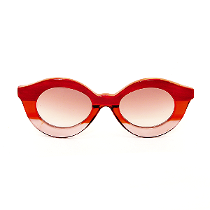 Óculos de Sol Gustavo Eyewear G10 5 Tons de vermelho e fumê. Hastes vermelhas e lentes marrom. Black November.