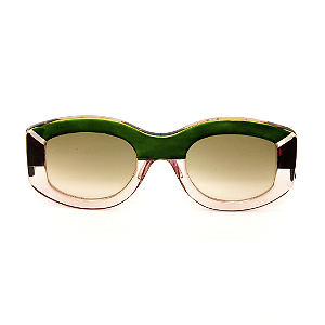 Óculos de Sol Gustavo Eyewear G60 3 Verde, fumê e preto. Hastes verdes e lentes verdes. Black November.