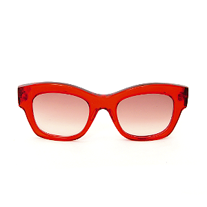 Óculos de Sol Gustavo Eyewear G58 3 Vermelho com as hastes Animal Print e lentes marrom. Black November.