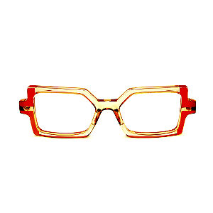 Óculos de Grau Gustavo Eyewear G127 1 Âmbar, vermelho e laranja. Novidades.