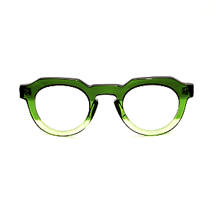 Óculos de Grau Gustavo Eyewear G66 3 Verde e fumê. Novidades. Modelo unisex.