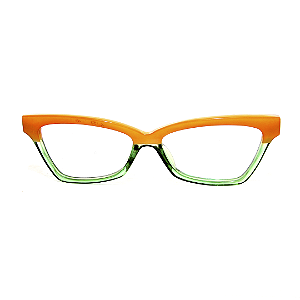 Óculos de Grau Gustavo Eyewear G09 2 Doce de Leite e verde. Novidades