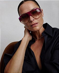 Óculos de Sol Gustavo Eyewear G171 1 Violeta e âmbar. Lentes marrom degrade. Novidades