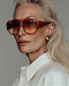 Óculos de Sol Gustavo Eyewear G171 2 Âmbar com lentes marrom degrade. Novidades